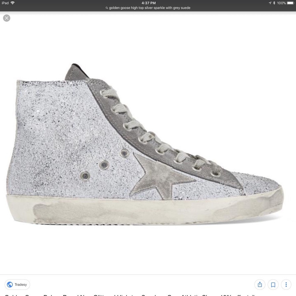 Golden Goose NWOT Francy glitter high top sneakers